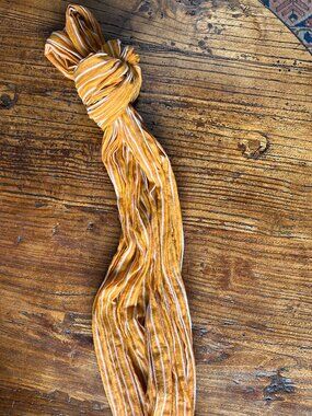 Halo & Swan Orange Striped Cotton Scarf
